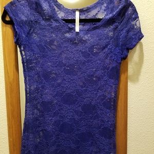 Blue lacy DNA Couture top